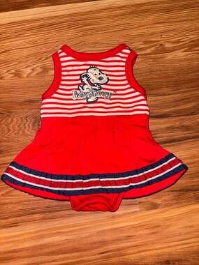 vintage baby snoopy cheer onesie